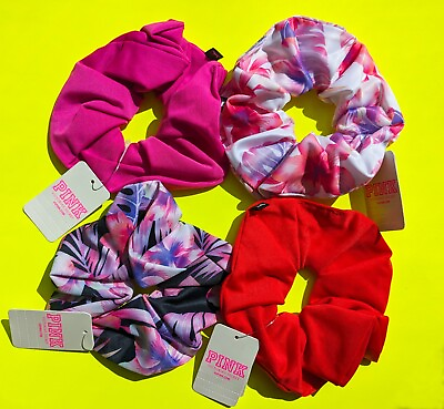 #ad Victoria#x27;s Secret PINK Hair Scrunchies Beauty Bundle Lot of 4 $12.99