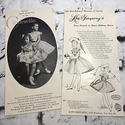 #ad Vintage Advertising Art Girls Fashion Dress Makers Kate Greenaway Lot Print Ads $12.74