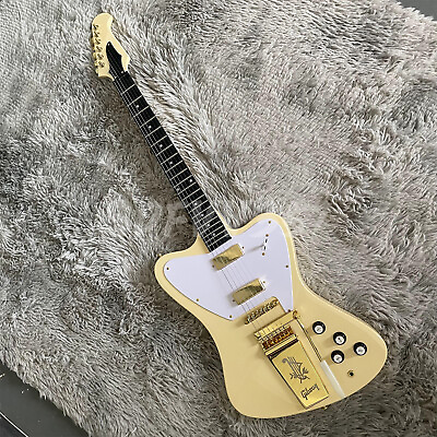 #ad Custom Firebird Electric Guitar HH Pickups Jazz Bridge Mahogany Body Gold Part $299.99
