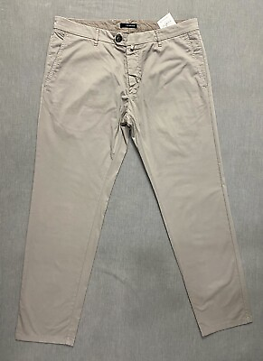 #ad JW Brine Italy Light Cotton Pants Stone Grey Brown Khaki 40 $155.00