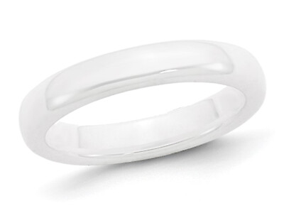 #ad Ladies White Ceramic 4mm Polished Wedding Band Ring $79.95