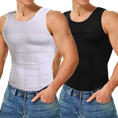 #ad Men Body Shaper Slimming Tummy Vest Thermal Compression Shirt Tank Top Shapewear $10.01