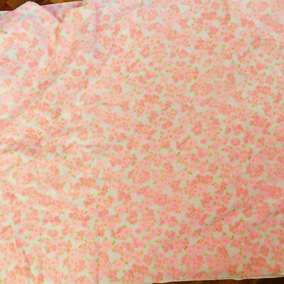 #ad Vintage Seersucker Pink Floral amp; Green on White 8 Yards 37quot;W NOS Beautiful $65.00