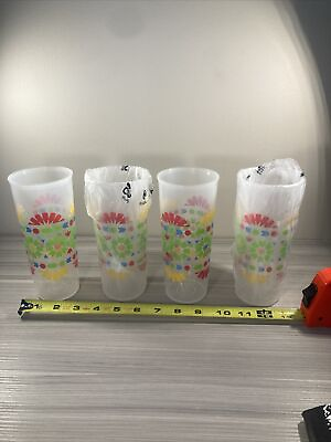 #ad New Tupperware Set of 4 Tumbler 16 oz Clear with Kaleidoscope Design Tumblers $22.94