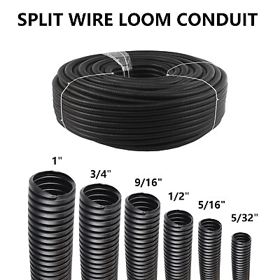 #ad Split Wire Loom Conduit Convoluted Tubing Flex Harness Cable Protector Cover Lot $16.14