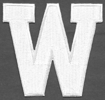#ad 3quot; Tall Monogram White Block Letter W Embroidered Iron on Patch $3.49
