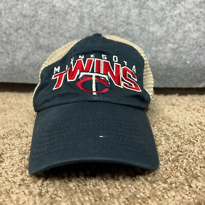 #ad Minnesota Twins Mens Hat Navy Tan Snapback Trucker Cap MLB Baseball Logo Sports $17.49