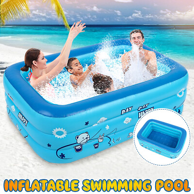 #ad 68quot;x53quot; Inflatable Swimming Pools Above Ground Large Pool Kids Family Outdoor $22.70