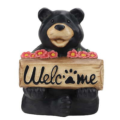 #ad Outdoor Black Welcome Bear Garden Statue $21.18