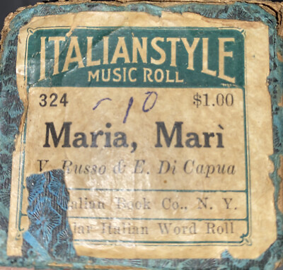 #ad Italian Style Music Roll 324 Maria Mari Vintage Piano Sheet $22.00