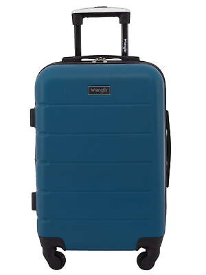 #ad Wrangler 20quot; Hard Side Rolling Carry 0n Luggage w Cup Holder Navy US $38.20