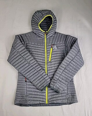 #ad Eddie Bauer 800 Down Jacket Mens M Gray First Ascent Full Zip Puffer Packable $55.00
