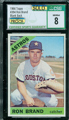 #ad 1966 TOPPS PROOF LOA #394 RON BRAND CSG 8 SOLO FINEST 1989 TOPPS * $150.00