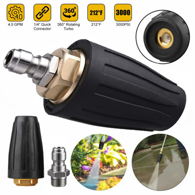 #ad 1 4quot; High Pressure Washer Rotating Turbo Nozzle Spray Tip 4.0 GPM 4000PSI Spray $7.79