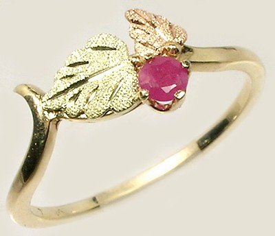 #ad Gold Ring Red Green Handcrafted S. Dakota Black Hills Antique Handcut Ruby 12kt $359.99