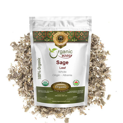 #ad Organic Way Dried Sage Leaf Whole Organic Kosher amp; USDA Certified $24.99