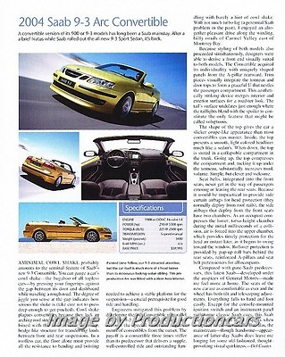 #ad 2004 SAAB 9 3 93 Arc Convertible Original Car Review Print Article J735 $9.56