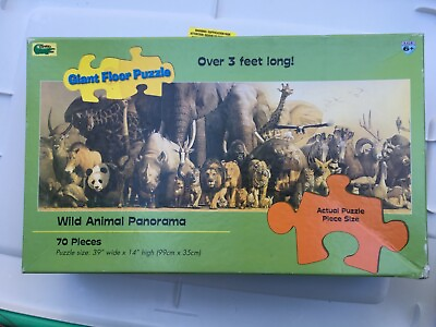 #ad Safari Giant Floor Puzzle Wild Animal Panorama 70 pieces over 3 feet long $15.00