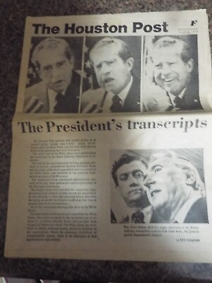 #ad NIXON TRANSCRIPTS MAY 8 1974 Actual Newspaper NOT a copy FREE SHIPPING $9.75