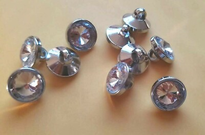 #ad CraftbuddyUS DB9 10pcs 10mm Clear Glass Crystal Rhinestone Silver Buttons $8.50