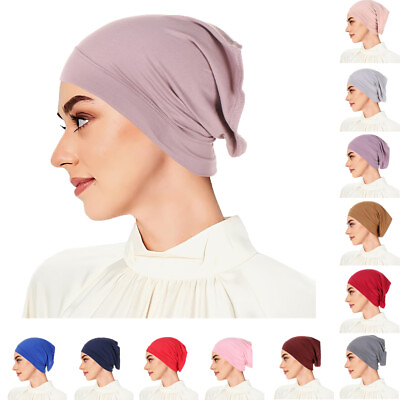 #ad Muslim Islamic Women Inner Bonnet Tube Bone Hijab Hat Turban Head Scarf Wrap Cap C $4.99