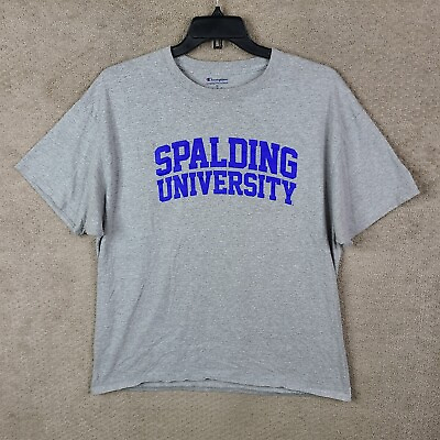 #ad #ad Spalding University Shirt Mens XL Gray Purple Champion Short Sleeve Graphic Tee $6.49