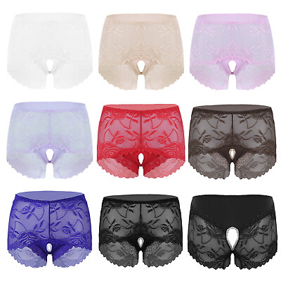 #ad Women#x27;s Briefs G String Open Crotch Panties Lace Underwear Lingerie Underpants $7.71