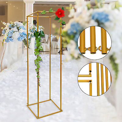 #ad Metal Column Flower Stand Gold Flower Stand Wedding Backdrop Venue Props Decor $59.85