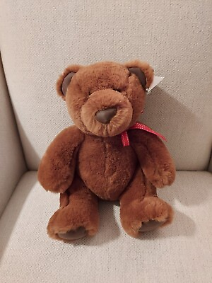 #ad Ivy the Bear New Teddy Bear Plush Chocolate Brown 12 Inch Red Bow Stuffed Animal $12.95