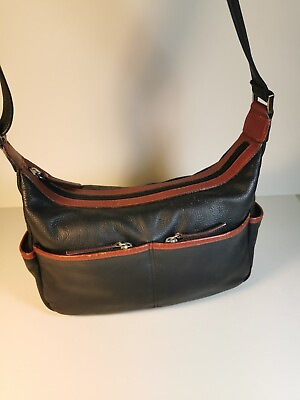 #ad DEREK ALEXANDER boho handbag bag black brown shoulder Crossbody $30.00