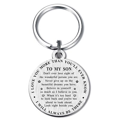 #ad Inspirational Son Keychain To My Son Gifts from Mom Dad Son Graduation $16.94