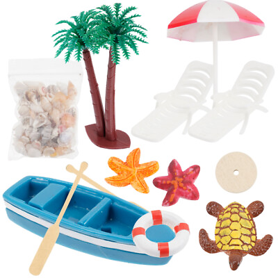 #ad Doll House Beach Summer Ornaments Toy for Kids Model Childrens Toys $7.29
