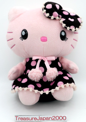 #ad Sanrio Hello Kitty Pink Polka Dot Dress amp; Ribbon Plush USJ w Cute Pompon Japan $99.99