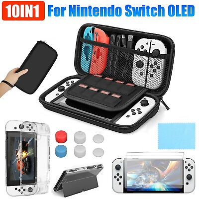 #ad Carrying Case BagShell CoverTempered Glass Protector For Nintendo Switch OLED $15.48