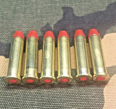 #ad 357 MAGNUM SNAP CAPS SET OF 6 BRASS AND RED REAL 125gr WEIGHT $9.99