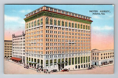 #ad Atlanta GA Georgia Hotel Ansley Advertising Antique Souvenir Vintage Postcard $6.99