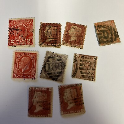 #ad VINTAGE WORLD STAMP LOT 19th 20th Century UK British Queen Victoria MORE ST 619 $9.99