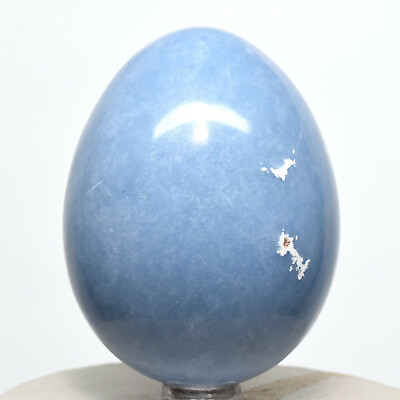 #ad 72mm Peruvian Angelite Egg Blue Natural Mineral Sparkling Angelic Crystal Stone $27.16