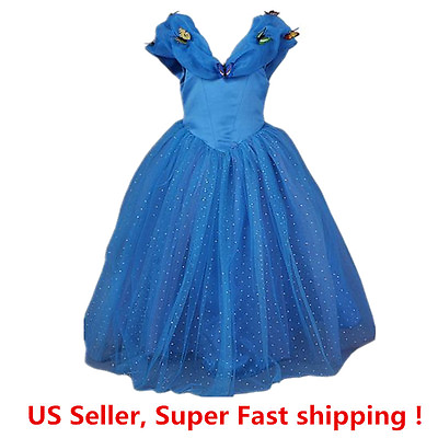 #ad Cinderella Princess Butterfly Party Dress kids Costume Dress for girls 2 12 Y $18.98