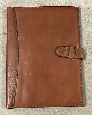 #ad KATANA Marque Déposée Paris Brown Leather Notebook Binder $98.88