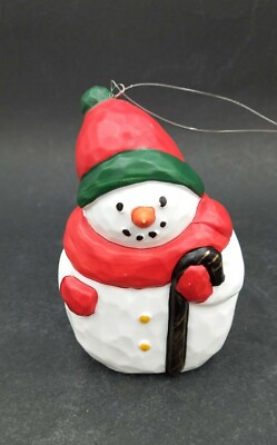 #ad Dept. 56 Christmas Ornament Ceramic Snowman 4quot; $17.09