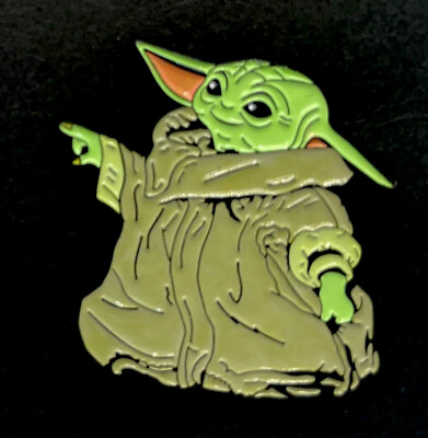#ad Star Wars Enamel Pin Mandalorian Cartoon Child Baby Yoda Pointing $5.00