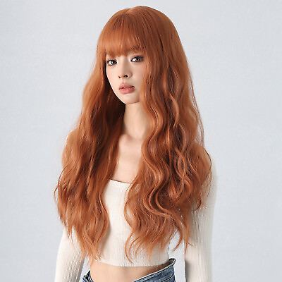 #ad Women#x27;s 26 inch Long Curly with Bangs Trendy Ladies#x27; Hair F5A6 $19.77