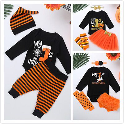#ad Infant Baby Girls Boys Halloween Outfit Long Sleeve Birthday Romper Thanksgiving $5.38