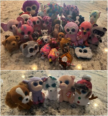#ad TY Beanie Boos Lot Stuffed Plush Few With Tags Different Sizes $125.00
