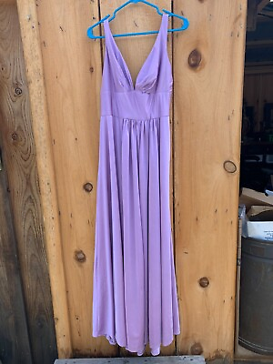 #ad Flowing Purple Long Dress Gown Prom Evening Womans Back Zip $23.99