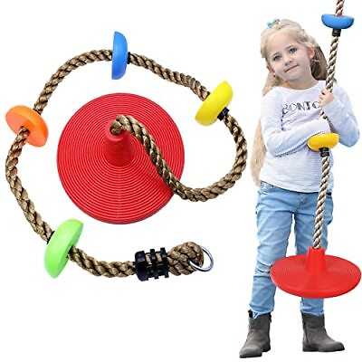 #ad Tree Climbing Rope and Kids Disc Swing Seat Set Outdoor Backyard Playground A... $56.34