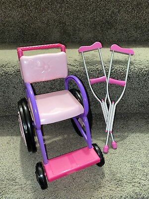 #ad MY LIFE WHEEL CHAIR WITH CRUTCHES FOR 18quot; DOLL $19.99