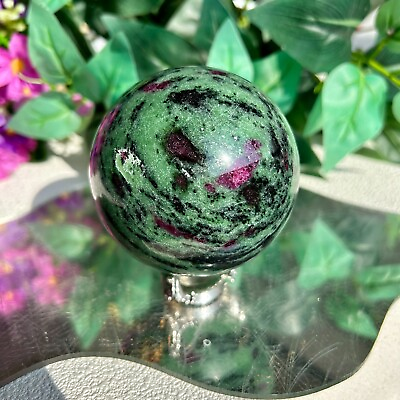 #ad #ad Green Ruby Zoisite Crystal Display Sphere Reiki Healing Stone Polished Crystal $35.00