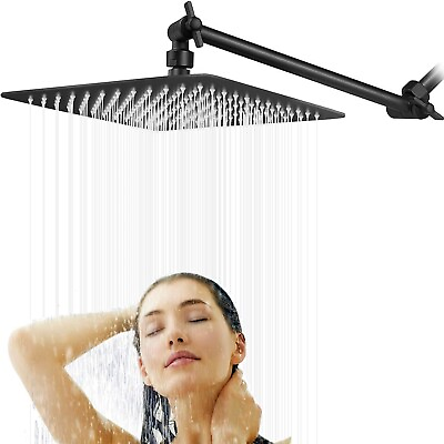 #ad 12 In Square Stainless Steel Rain Shower Head with 11quot; Adjustable Extension Arm $30.59